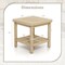 Costway 1/2 PCS 2-Tier Outdoor Side Table, Teak Wood End Table with Storage Shelf Natural